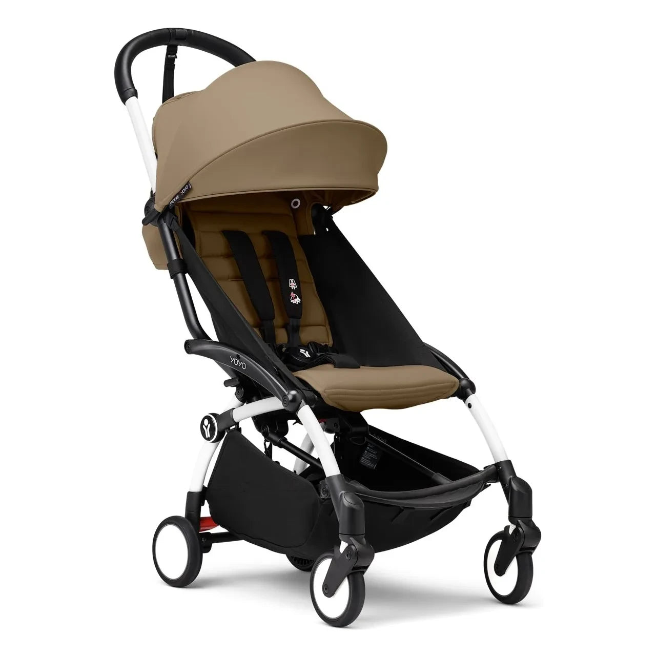Stokke® - YOYO³ complete stroller 0+ and 6+ White frame | Toffee