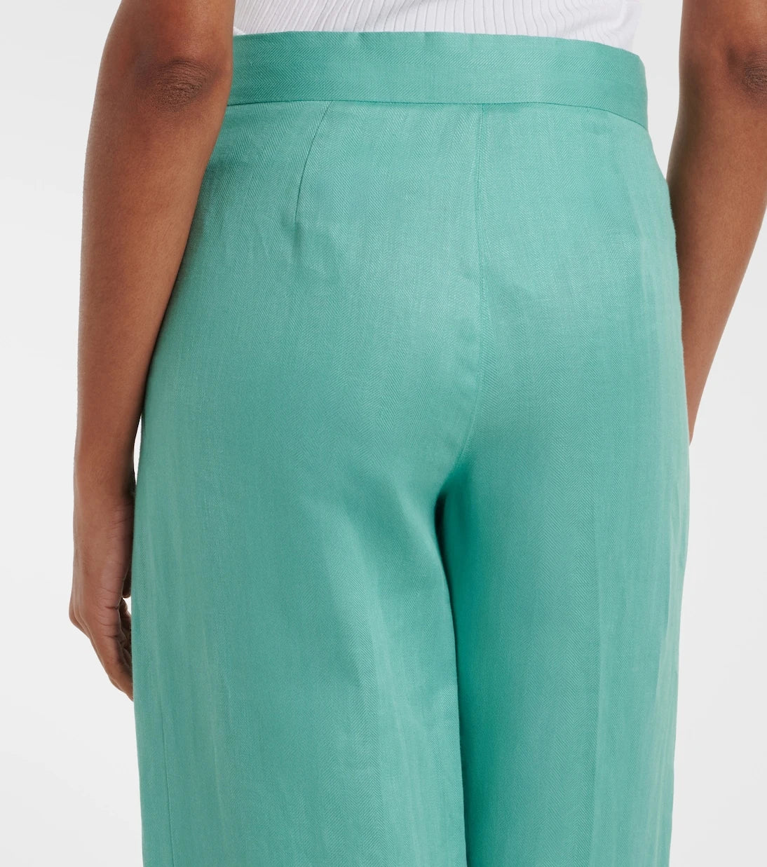 Max Mara - Deserto herringbone linen wide-leg pants