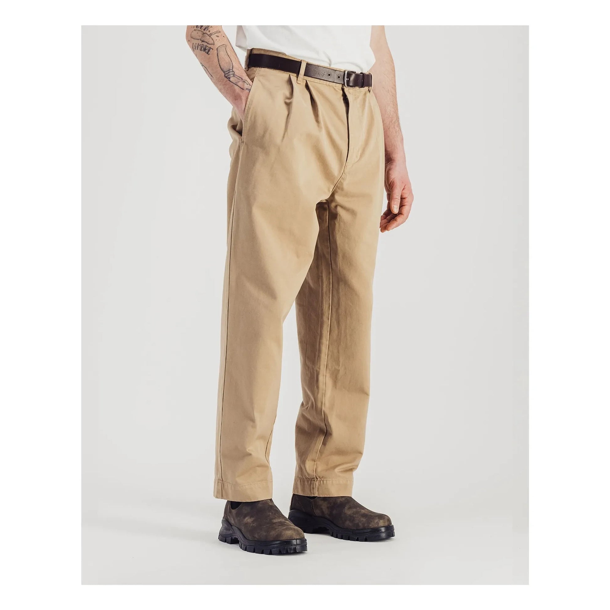 Parages - Double Pleated Twill Pants | Beige