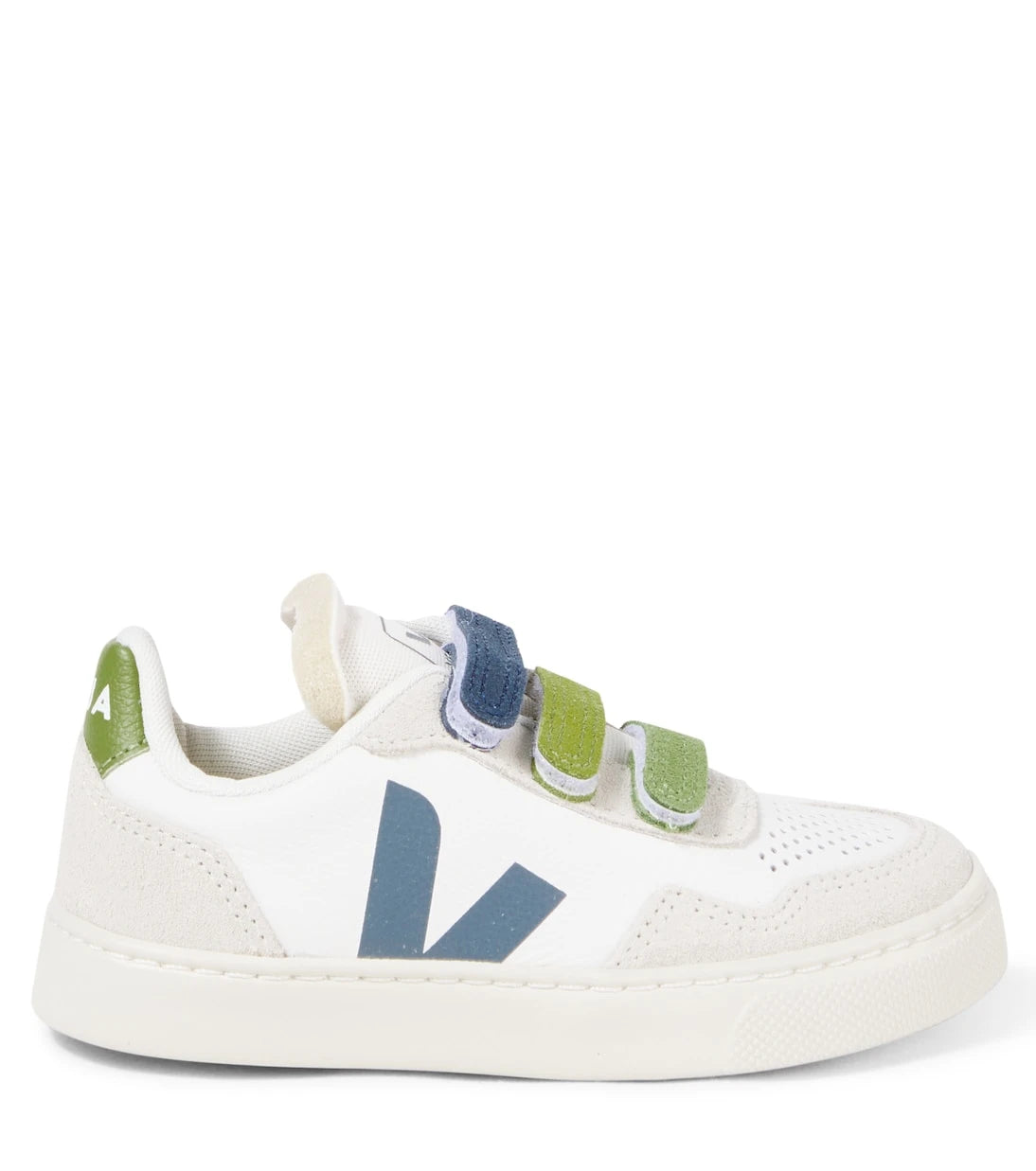 Veja Kids - V-90 suede-trimmed leather sneakers