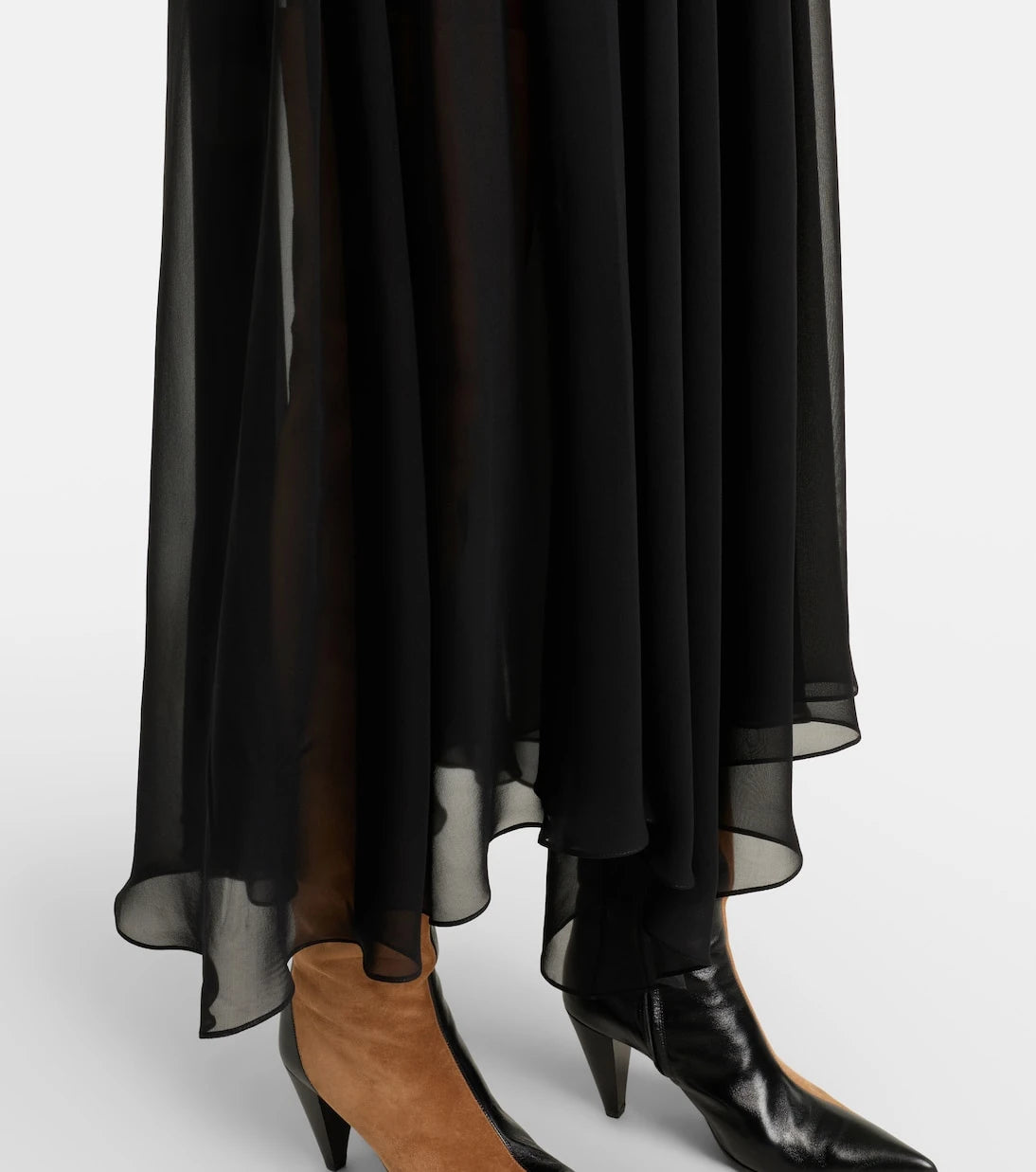 Khaite - Edgar semi-sheer silk tulle midi dress