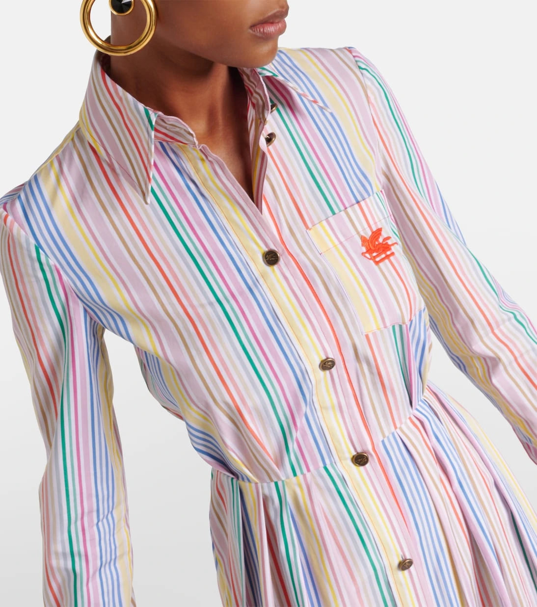 Etro - Striped cotton shirt dress