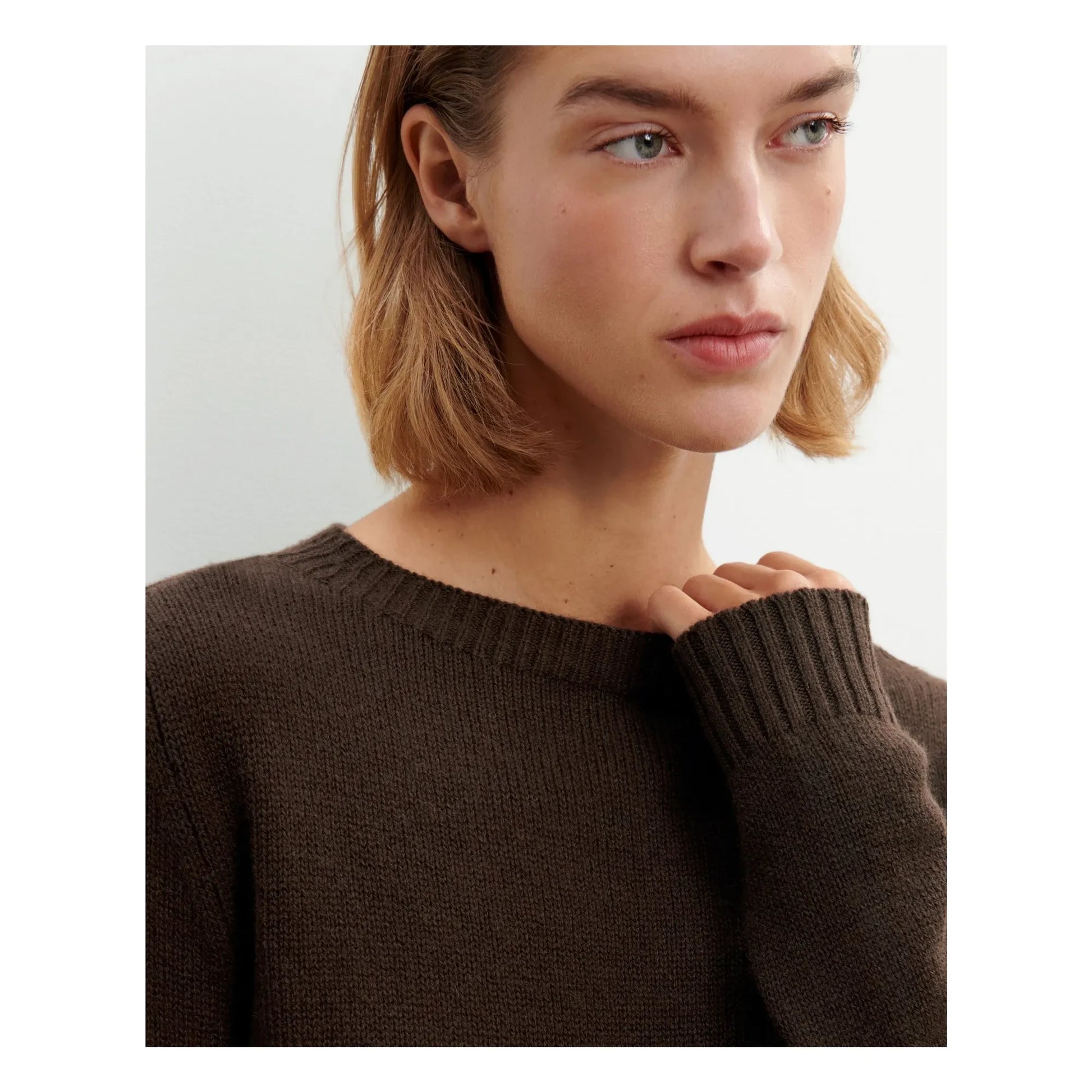 Bompard - Round Neck Sweater 4 Threads Cashmere | Chocolate
