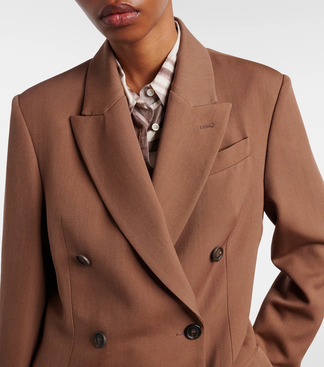 Brunello Cucinelli - Double-breasted wool-blend blazer