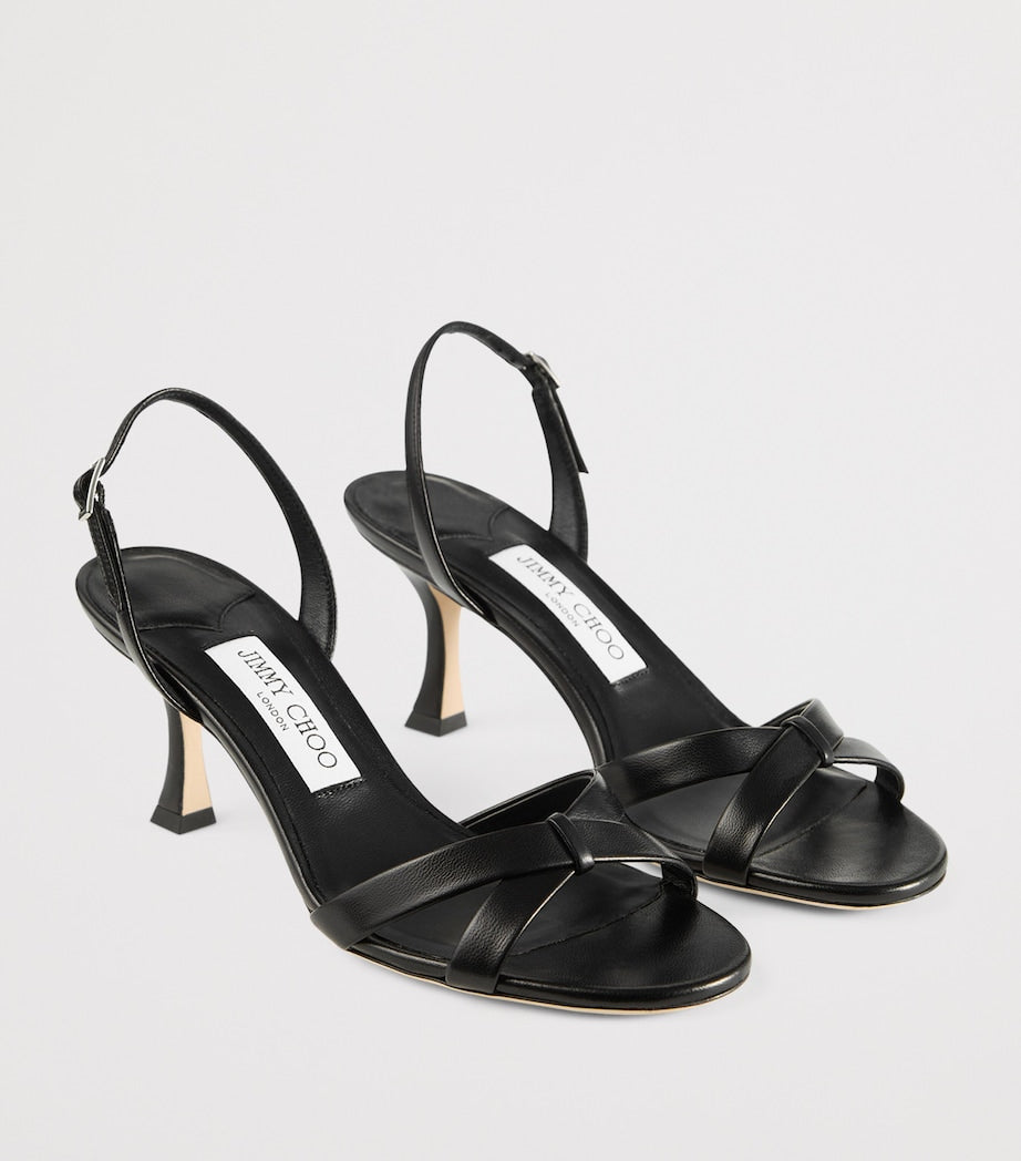 Black Elsy 70 Leather Heeled Sandals