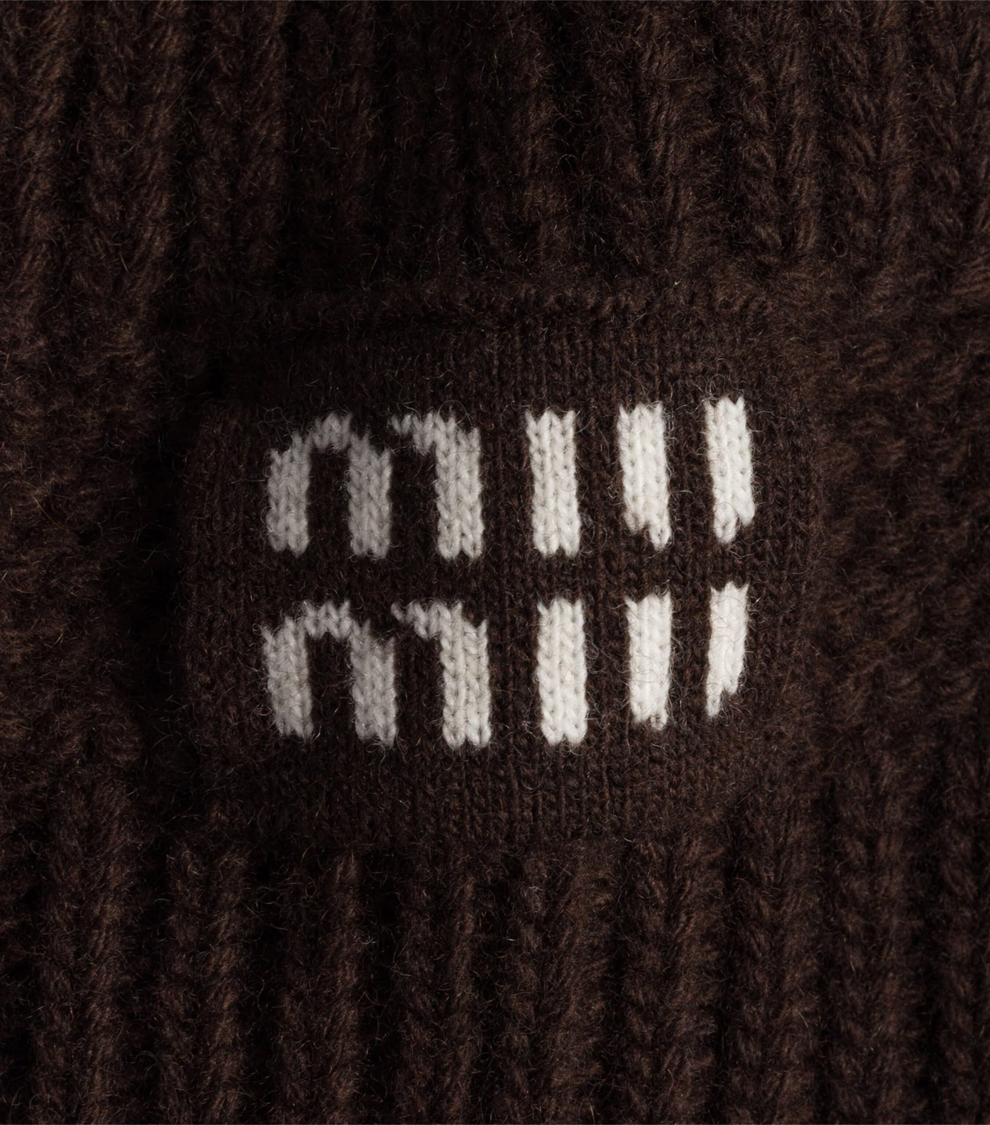 Miu Miu Brown Wool-Cashmere-Blend Logo Beanie