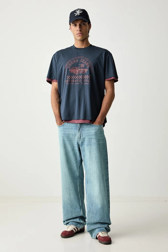 Guess Jeans erkek deri tişört