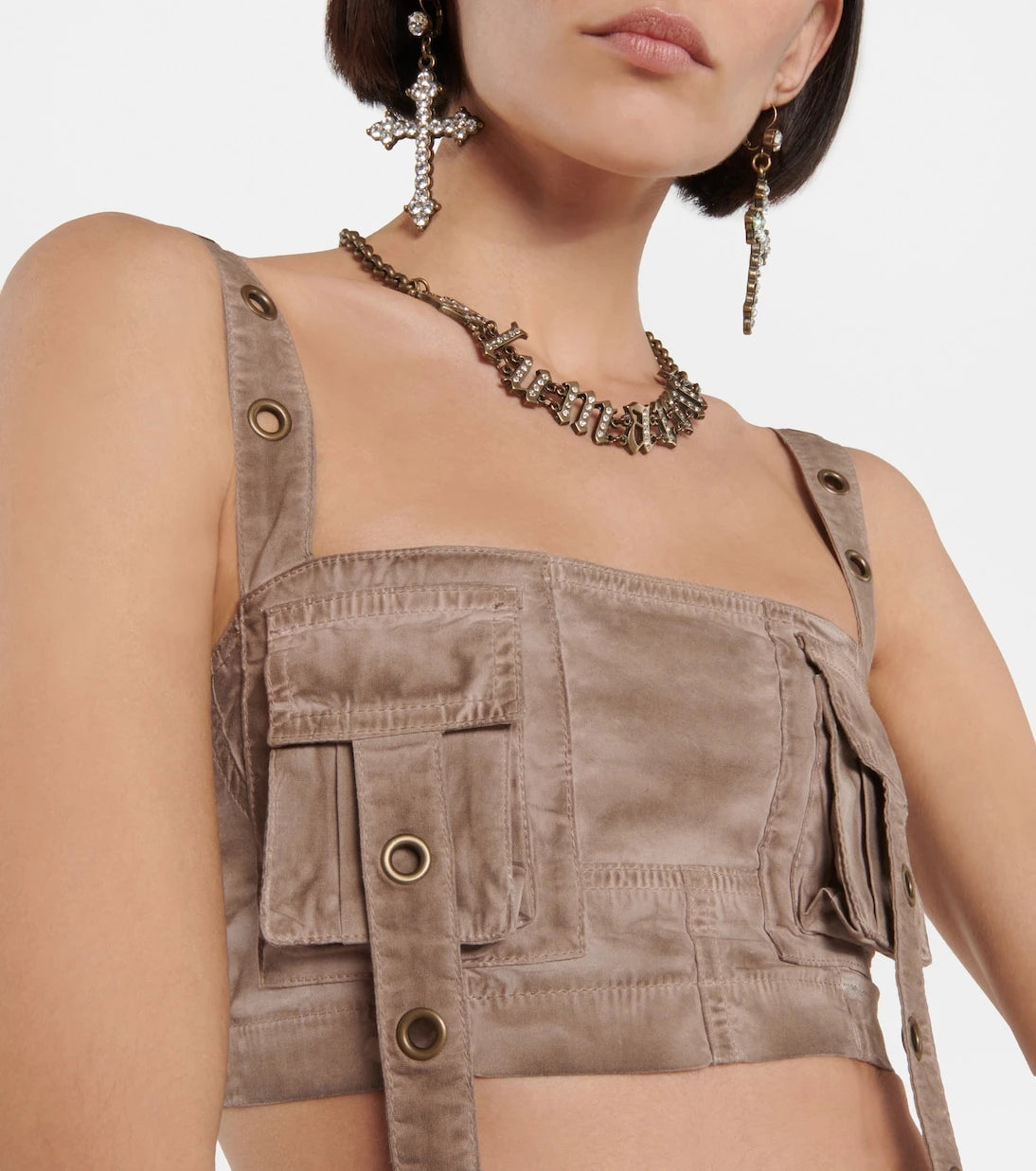 Blumarine - Denim crop top