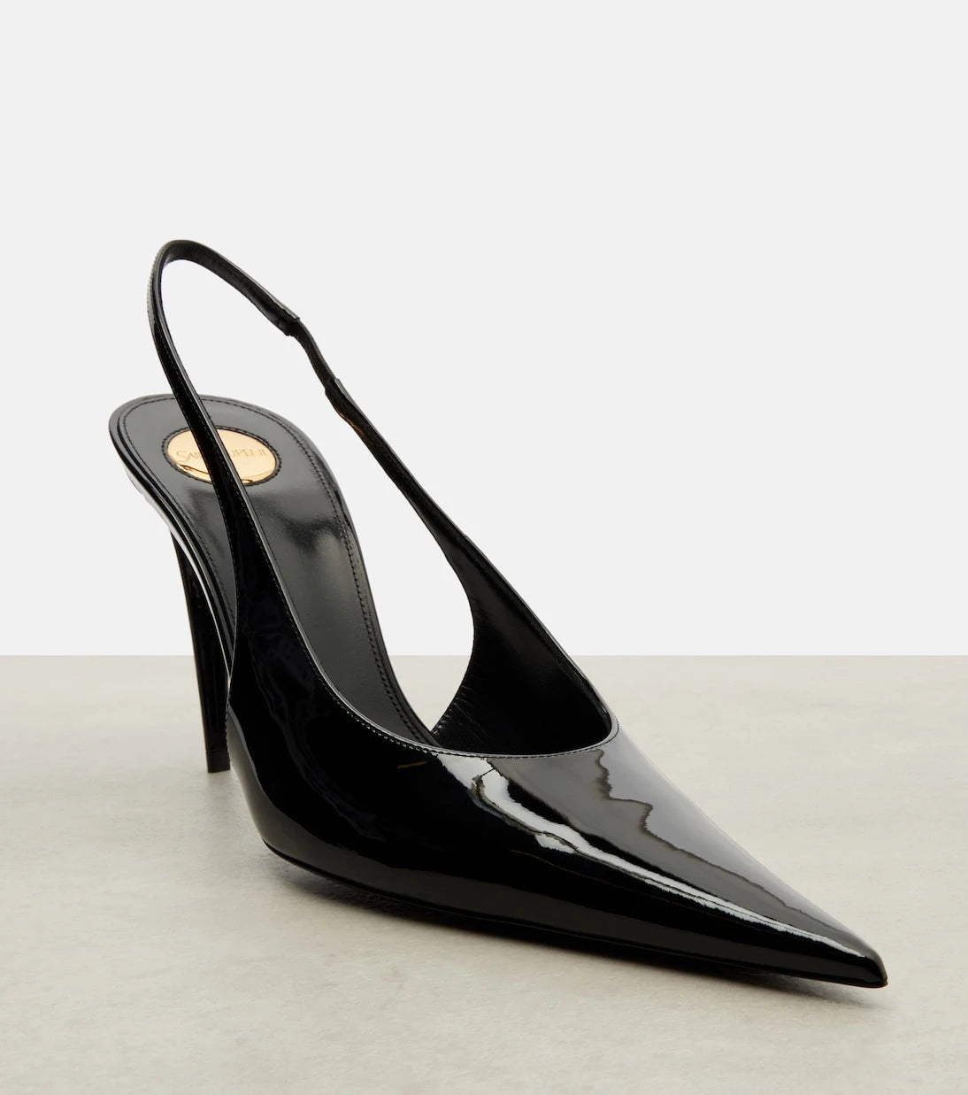 Saint Laurent - Guermantes 95 patent leather slingback pumps