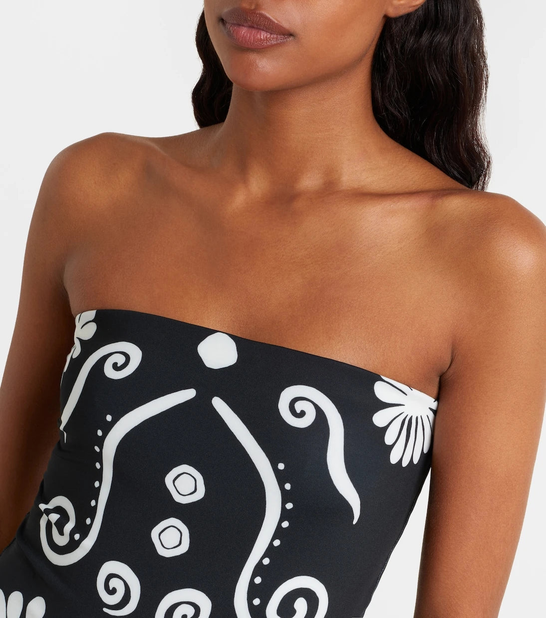 Cala de la Cruz - Lore printed strapless swimsuit