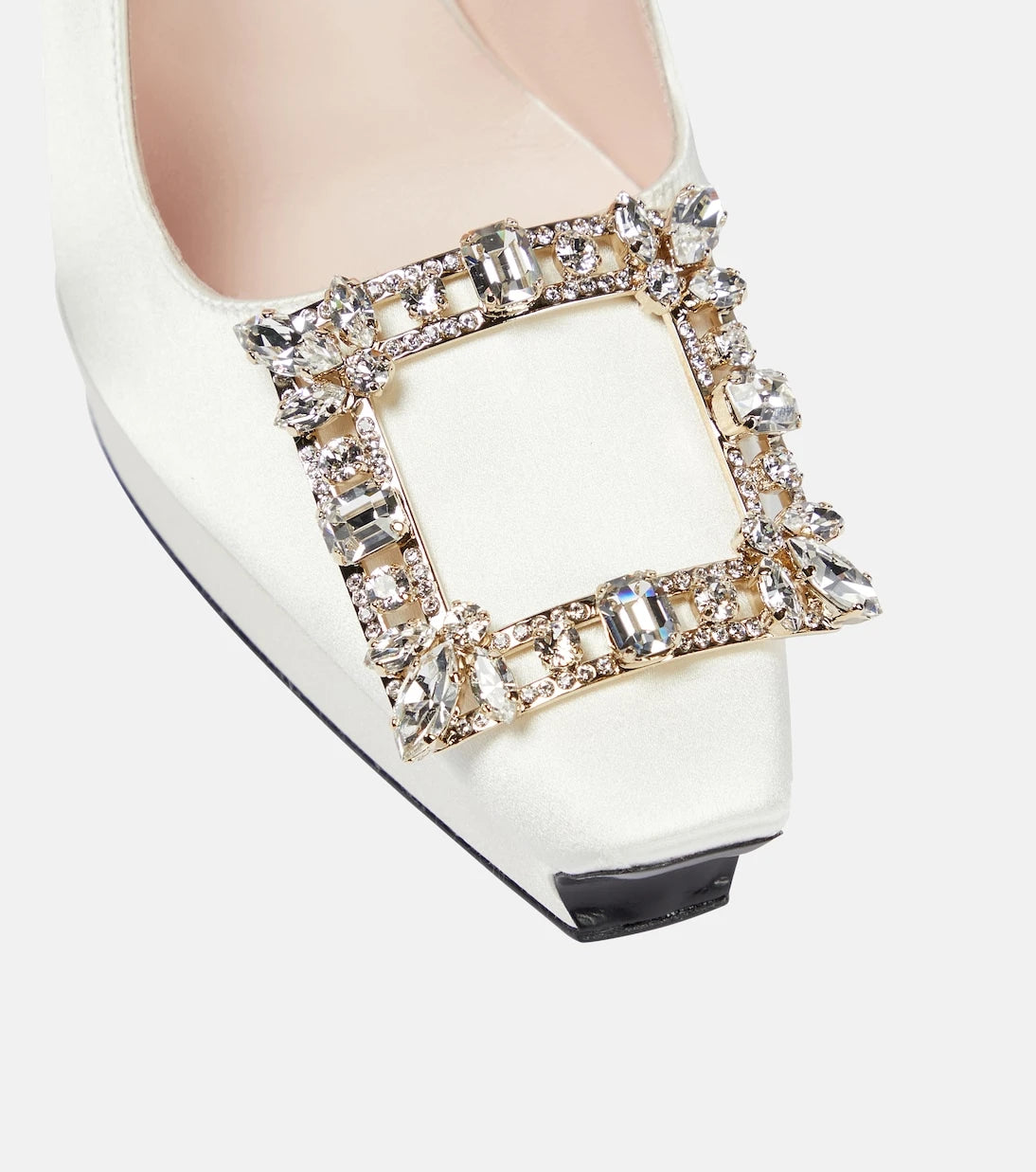 Roger Vivier - Flower Strass satin platform pumps