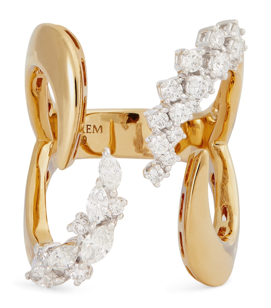 Yellow Gold and Diamond Golden Strada Stackable Ring