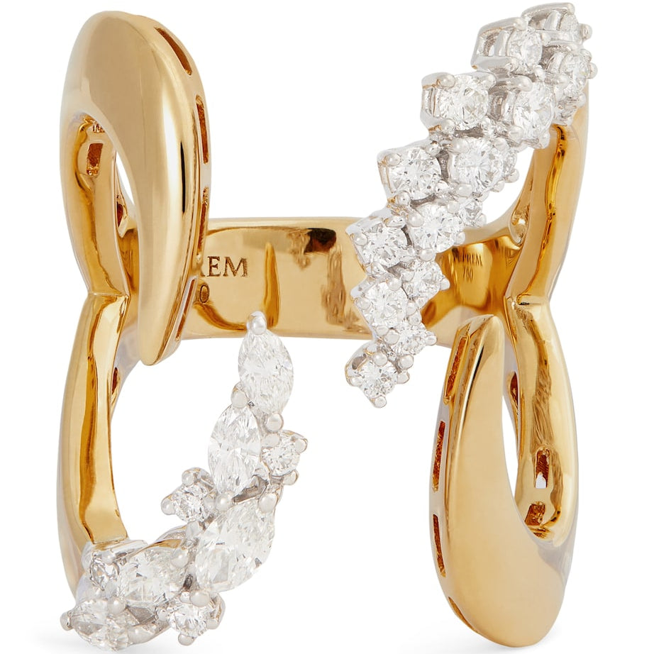 Yellow Gold and Diamond Golden Strada Stackable Ring