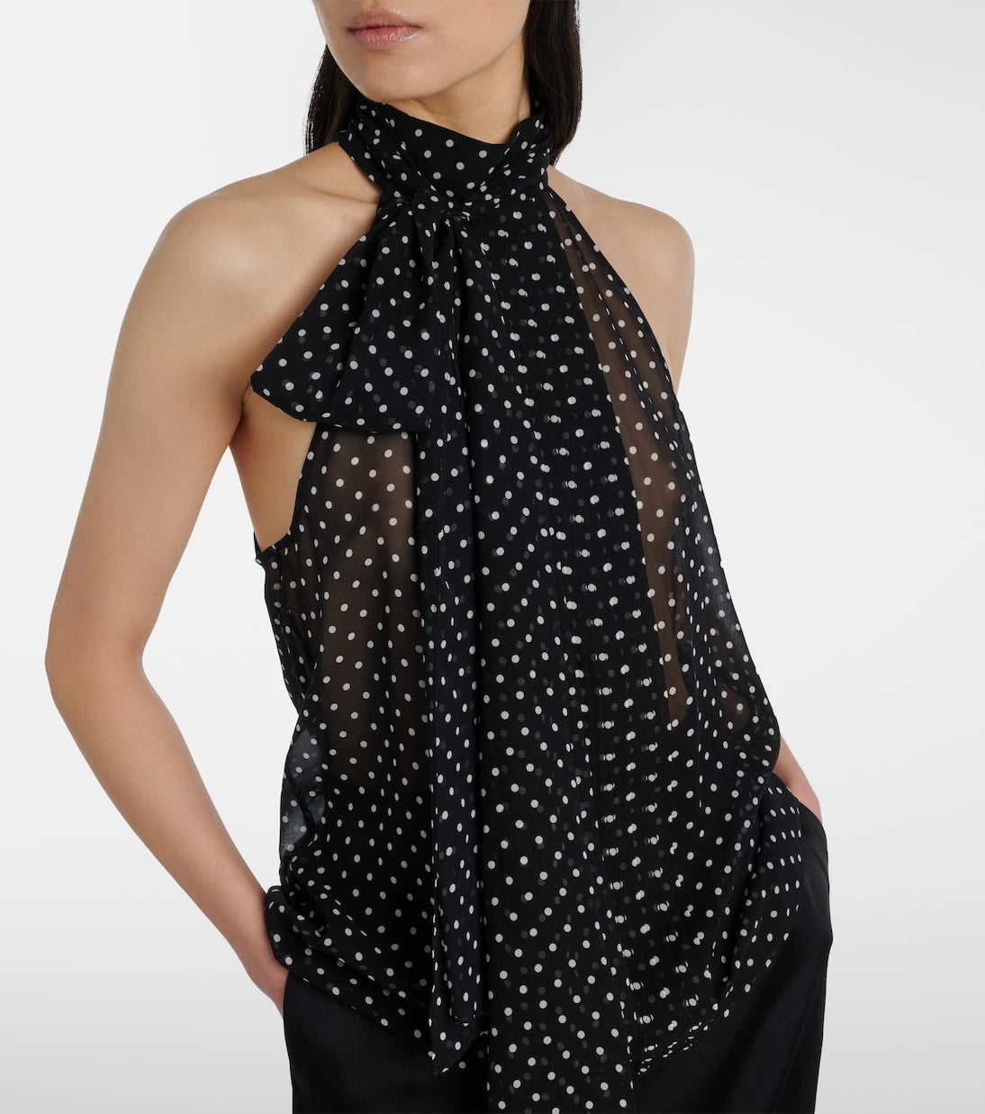 Tom Ford - Draped polka-dot silk blouse