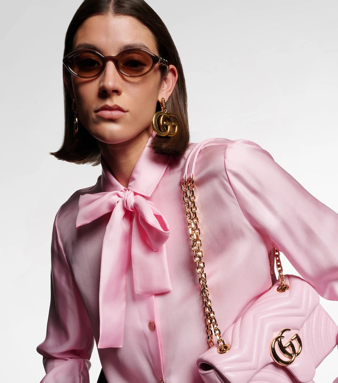 Gucci - Bamboo oval sunglasses