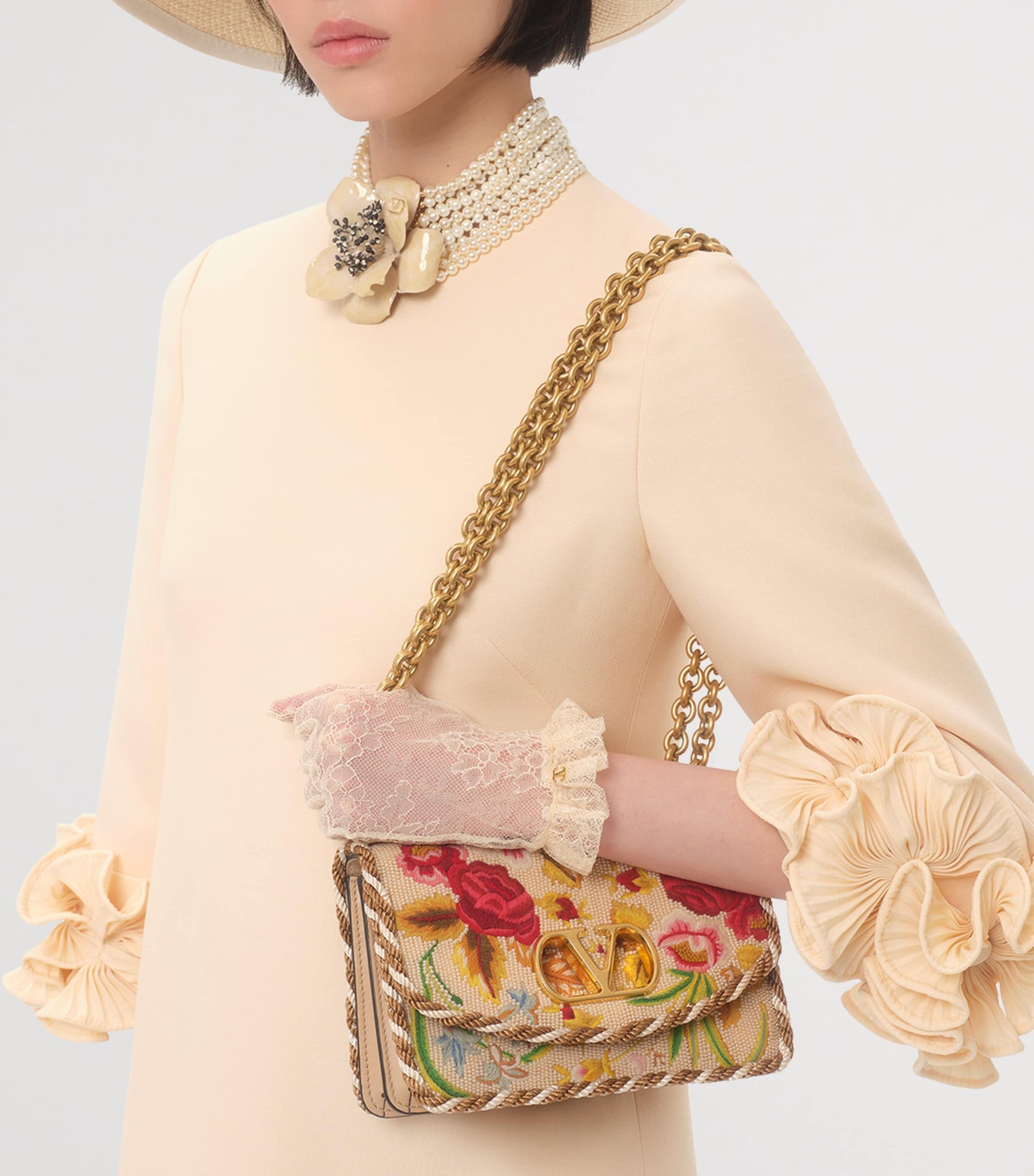 Valentino Nude Crepe Couture Mini Dress