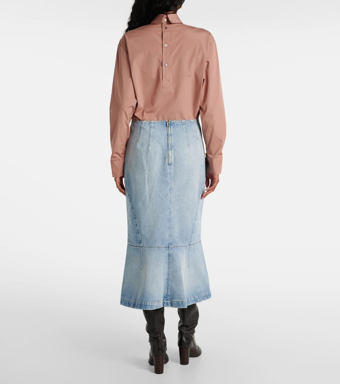 Dries Van Noten - Denim midi skirt