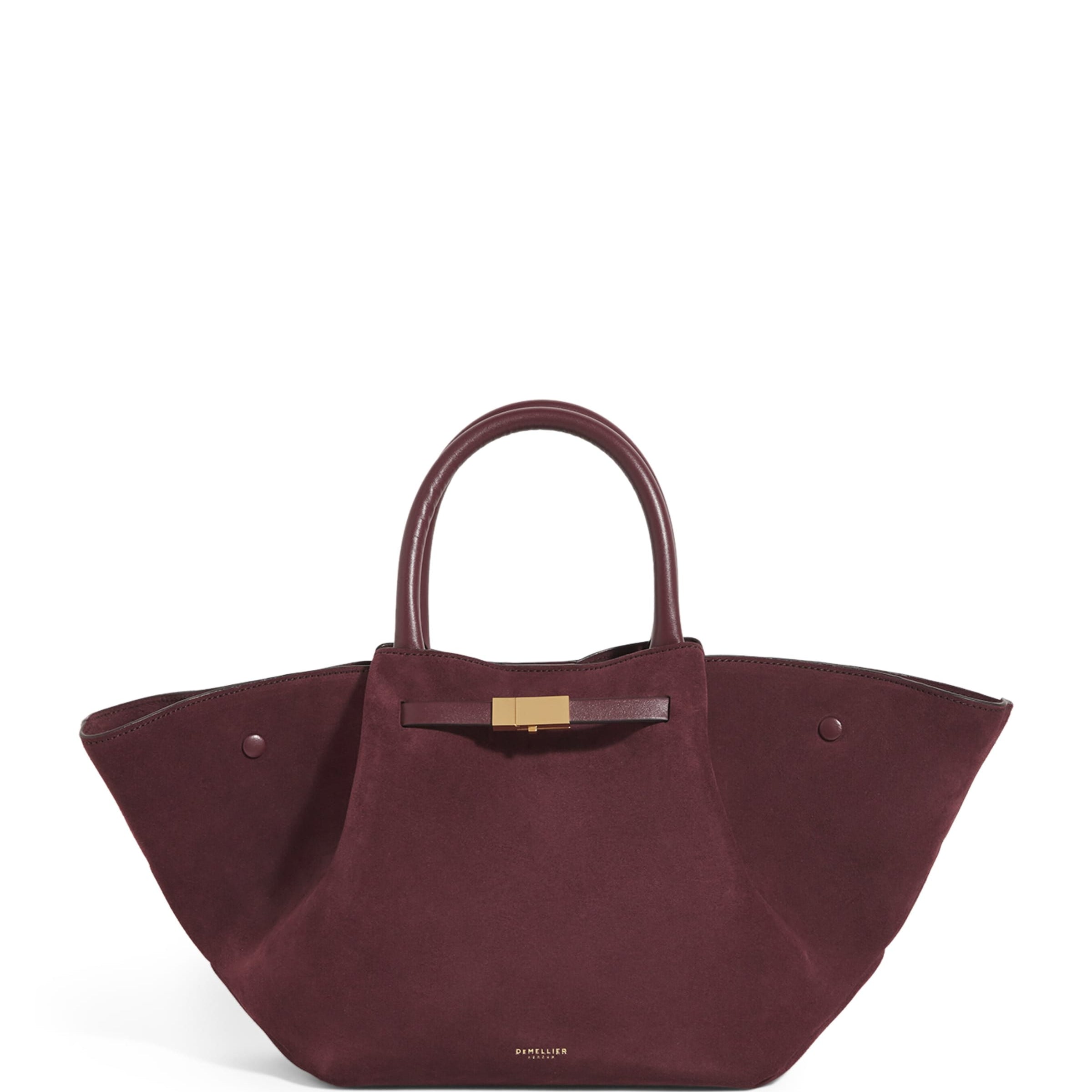 Demellier Burgundy Medium Suede New York Tote Bag