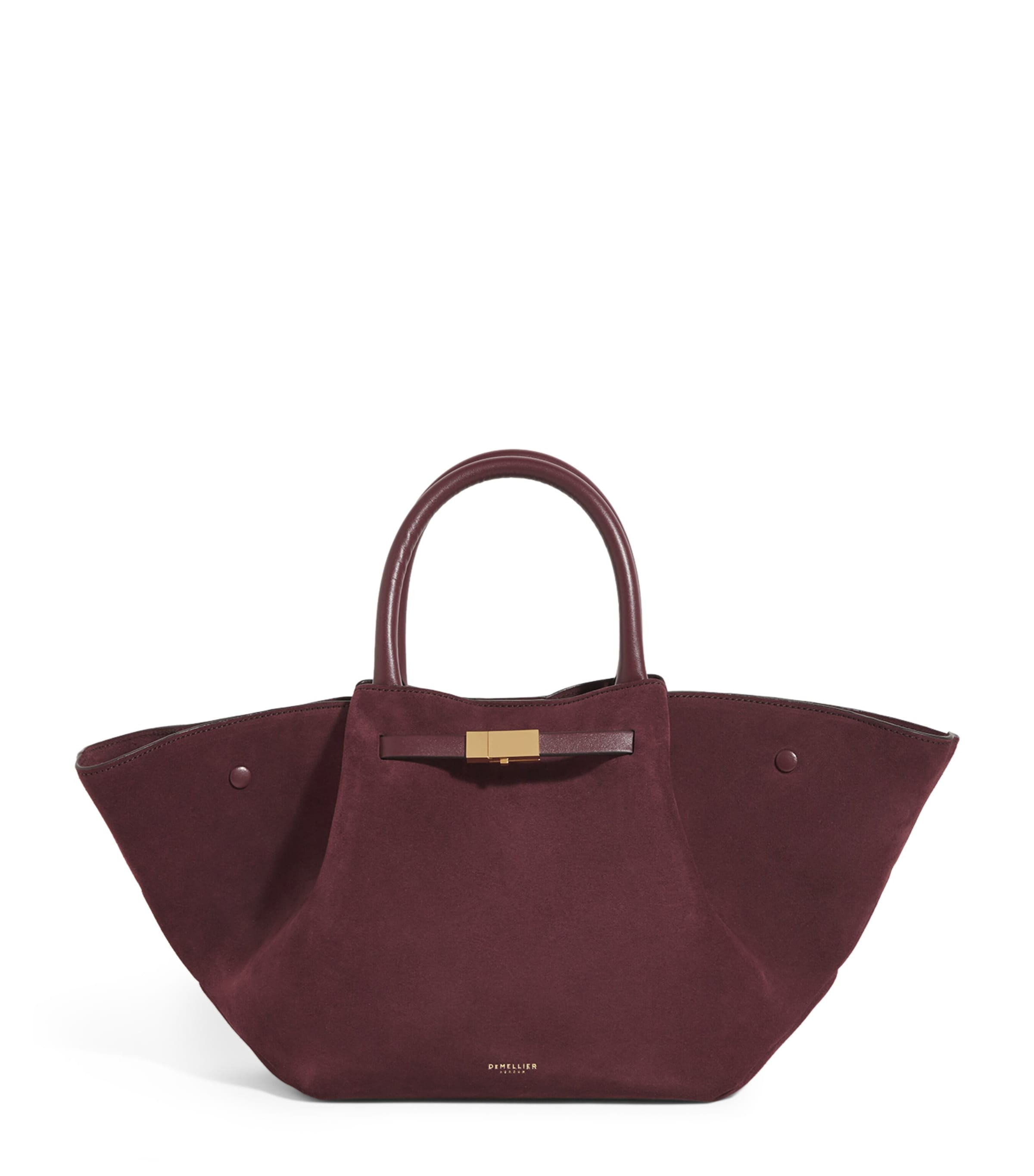 Demellier Burgundy Medium Suede New York Tote Bag