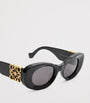Black Bevelled Oval Sunglasses