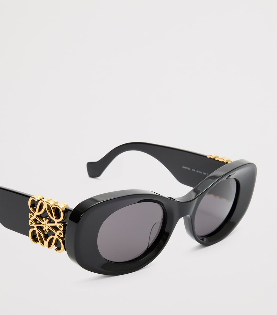 Black Bevelled Oval Sunglasses