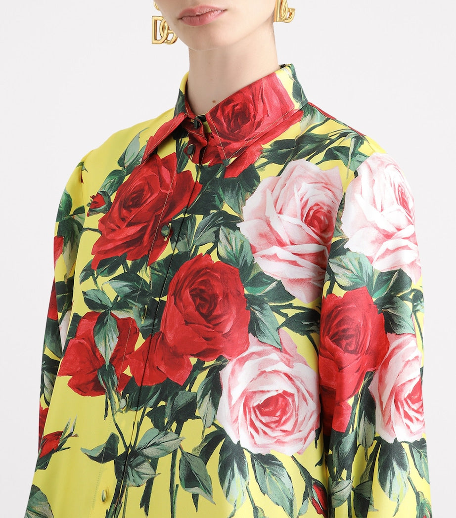 Dolce & Gabbana Multi Silk Floral Maxi Tunic Dress