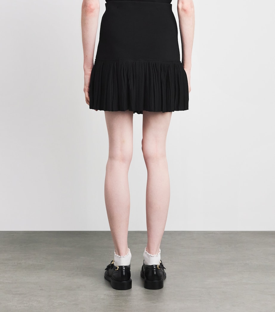 Sandro Paris Black Knitted Buttoned Mini Skirt