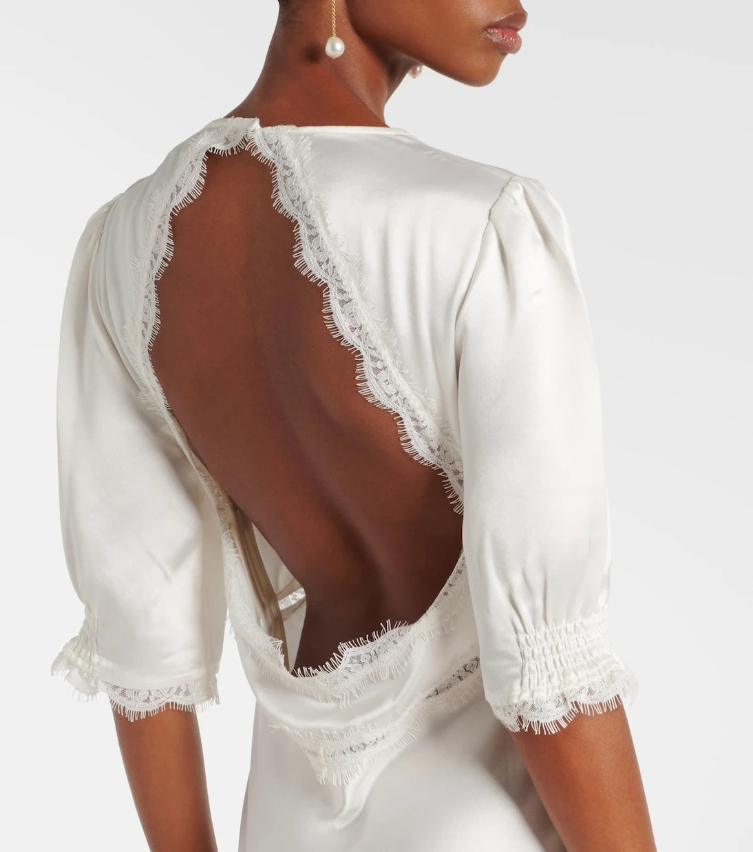 Rixo - Annabella lace-trimmed satin maxi dress
