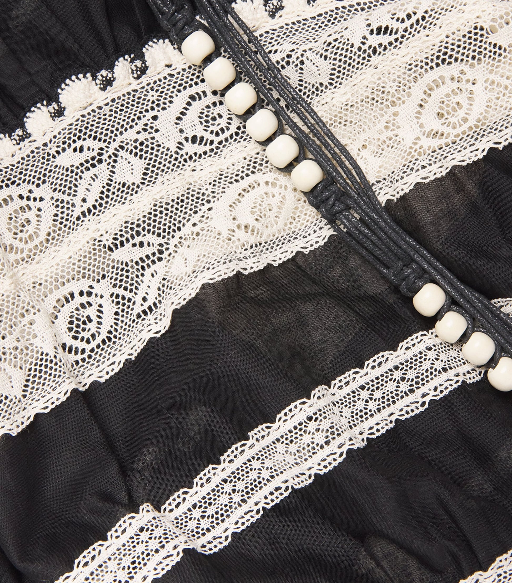 Cotton Lace-Insert Rhiannon Midi Dress