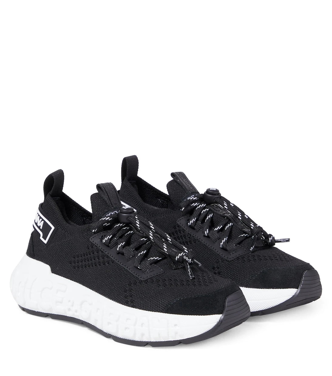 Dolce&Gabbana Kids - Logo leather-trimmed sneakers
