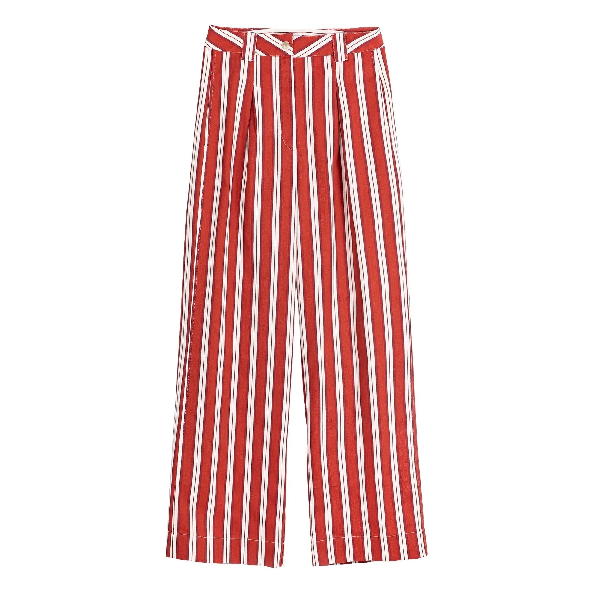 Bobo Choses - Cotton Stripe Pants | Red