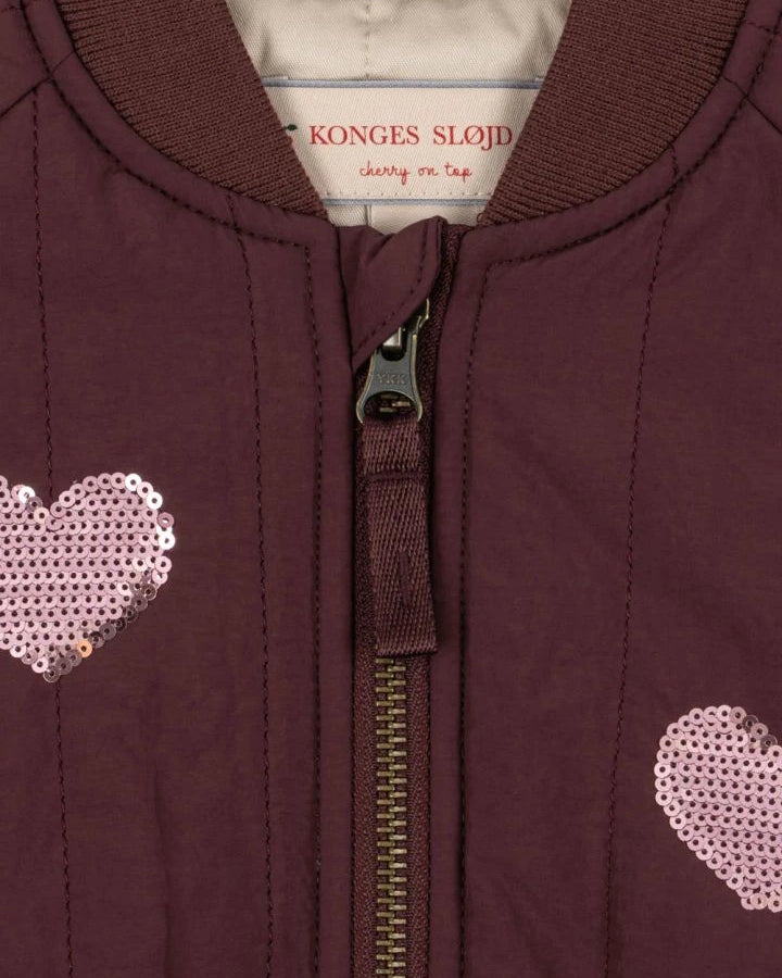 Konges Sløjd - Juno Hearts Sequin Bomber Jacket | Burgundy