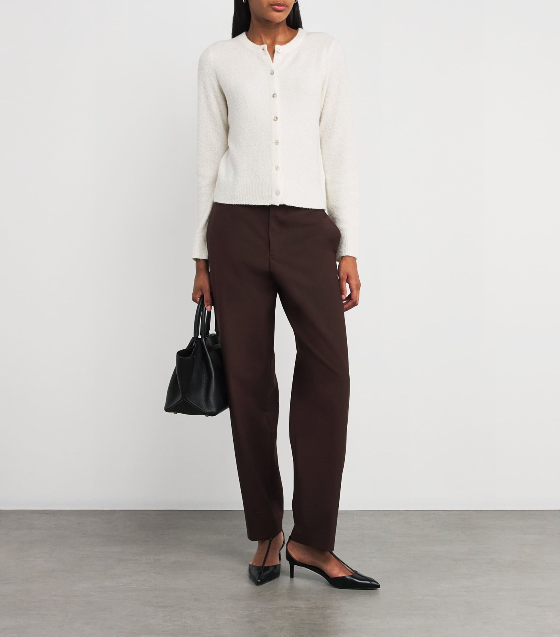 Vince White Soft Bouclé Cardigan