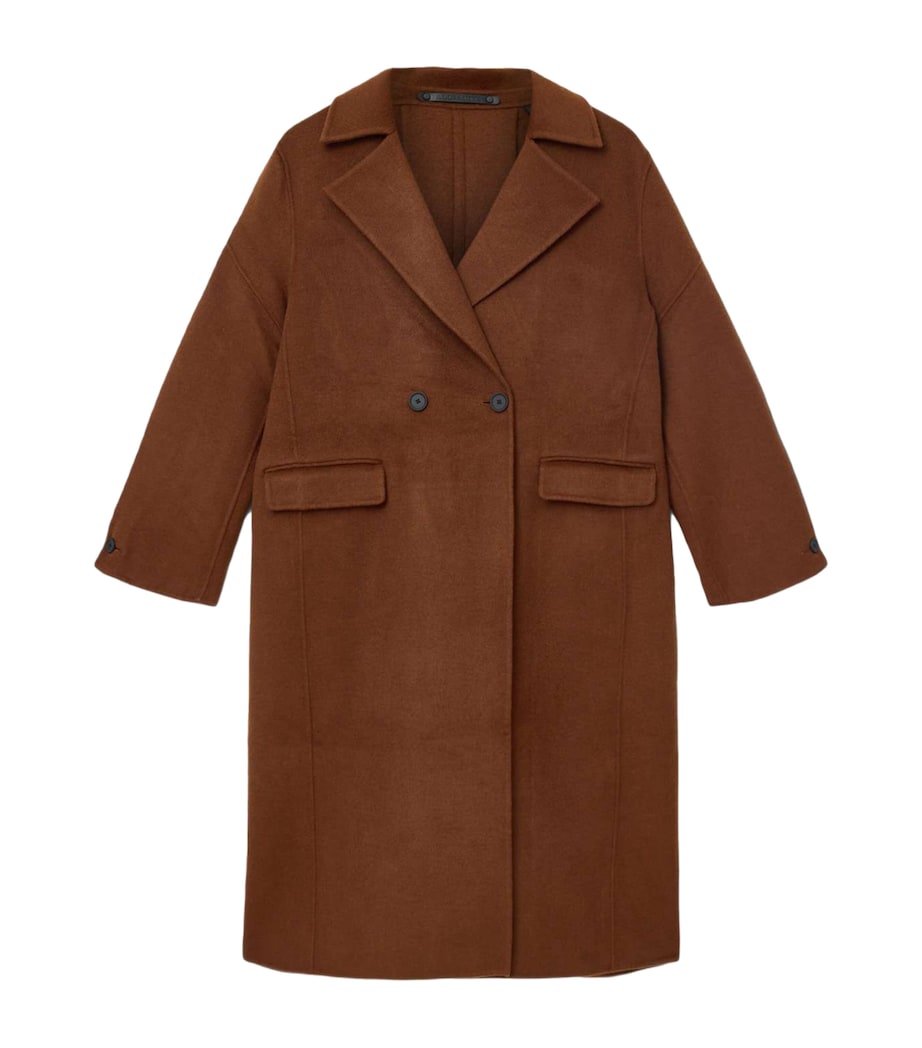 AllSaints Brown Wool-Blend Sellma Coat