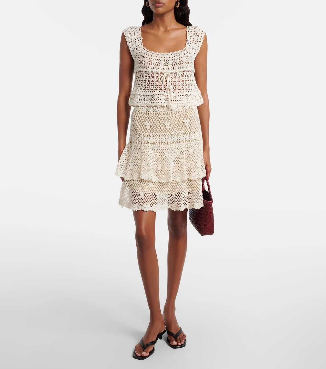 Anna Kosturova - Florence crochet cotton miniskirt