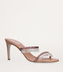 René Caovilla Pink Satin Chandelier Heeled Mules 80