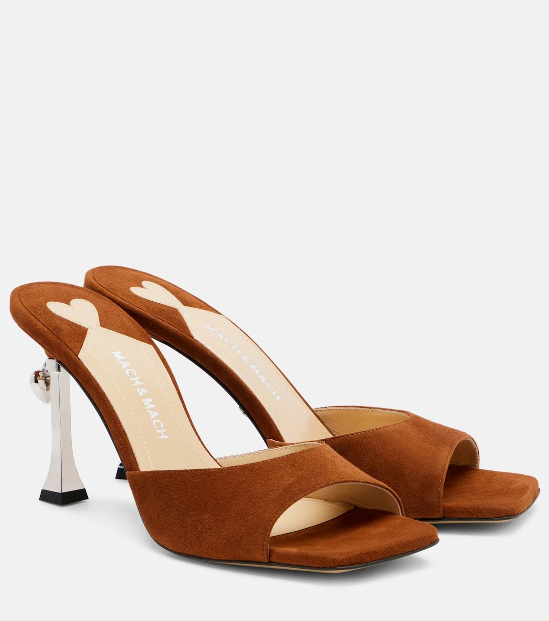 Mach & Mach - Puffy Heart Ring 95 suede mules
