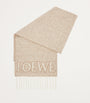 LOEWE Beige Alpaca-Blend Logo Scarf
