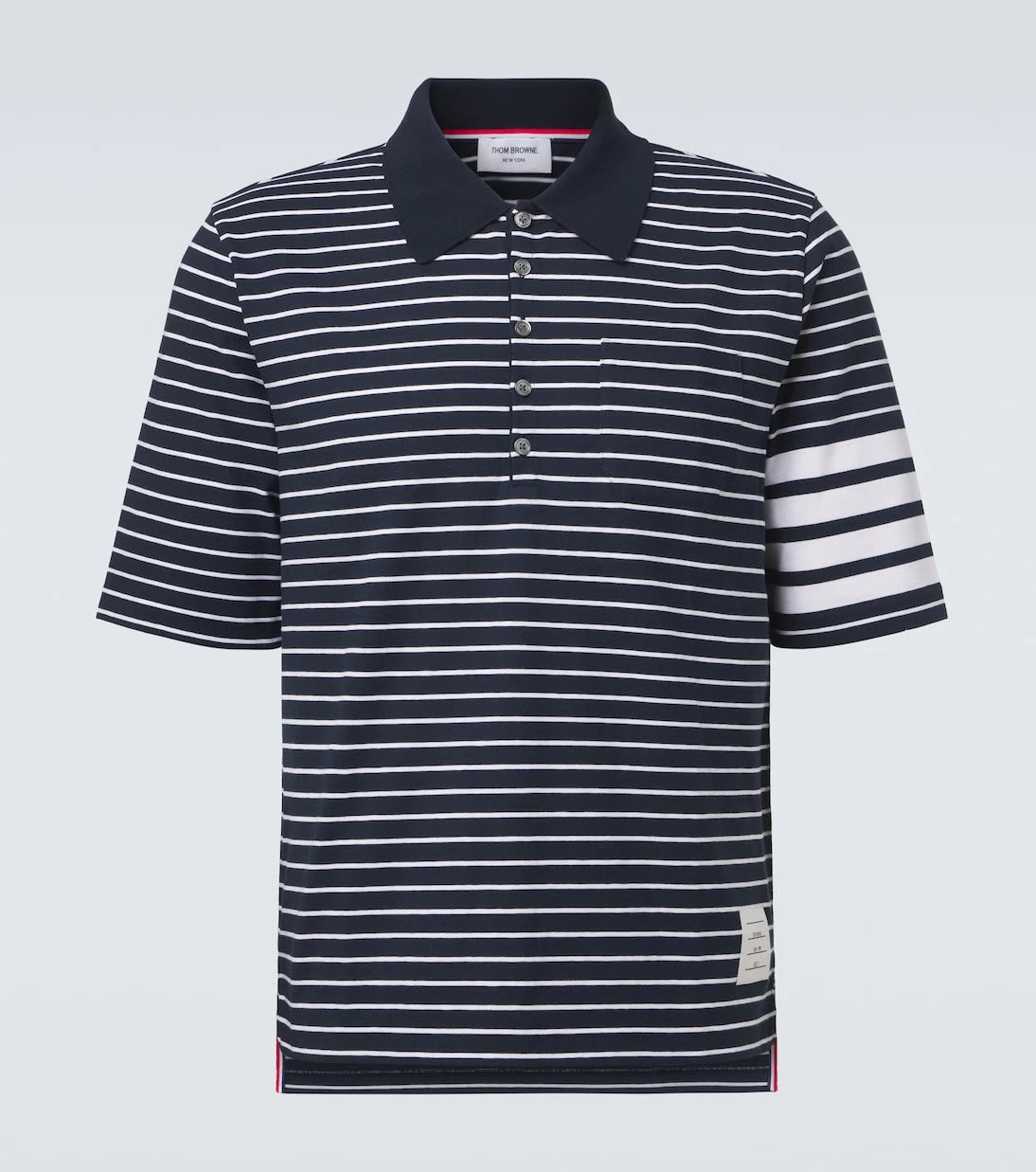 Thom Browne - 4-Bar striped cotton polo shirt