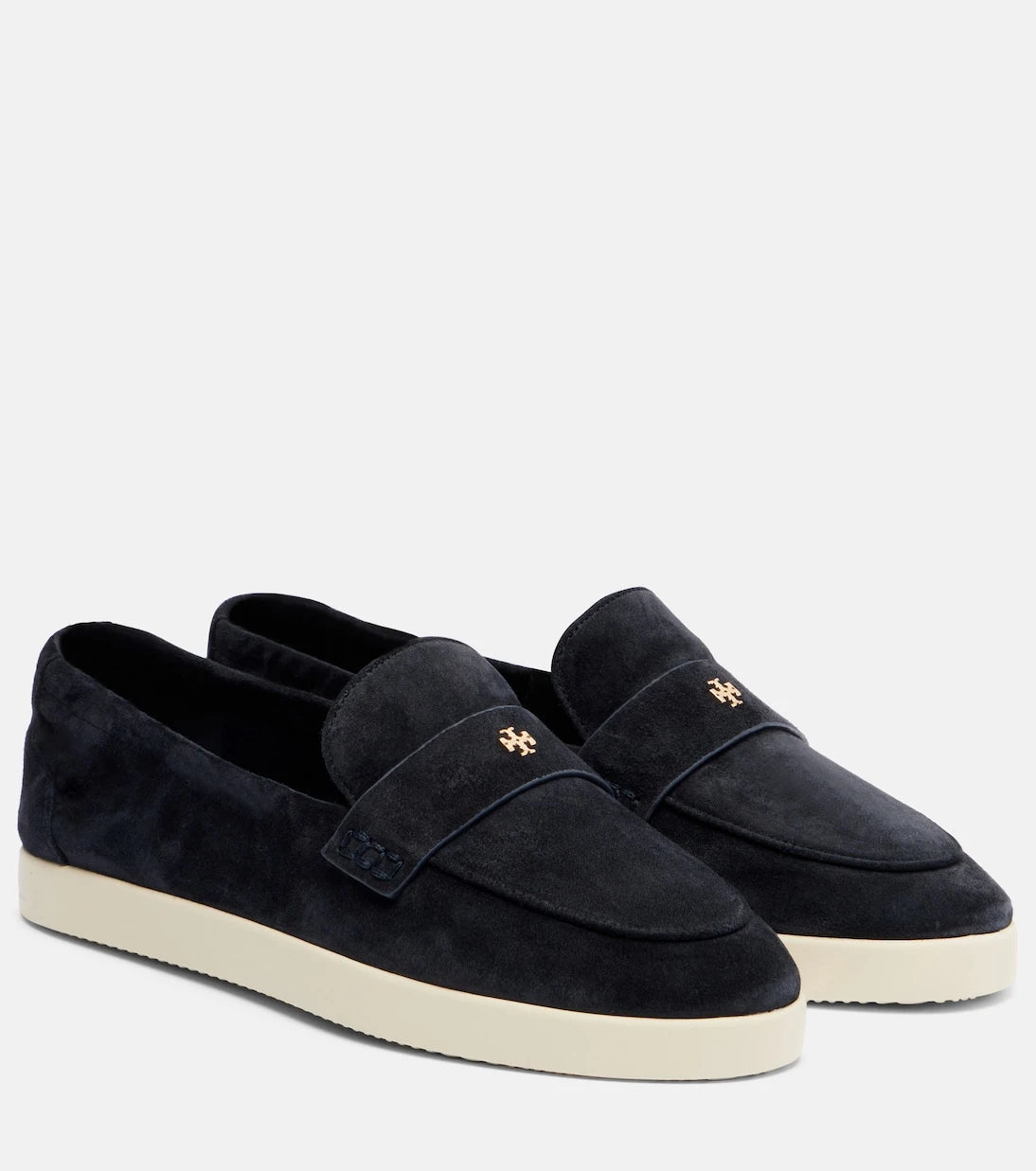 Tory Burch - Çift T süet loafer ayakkabı