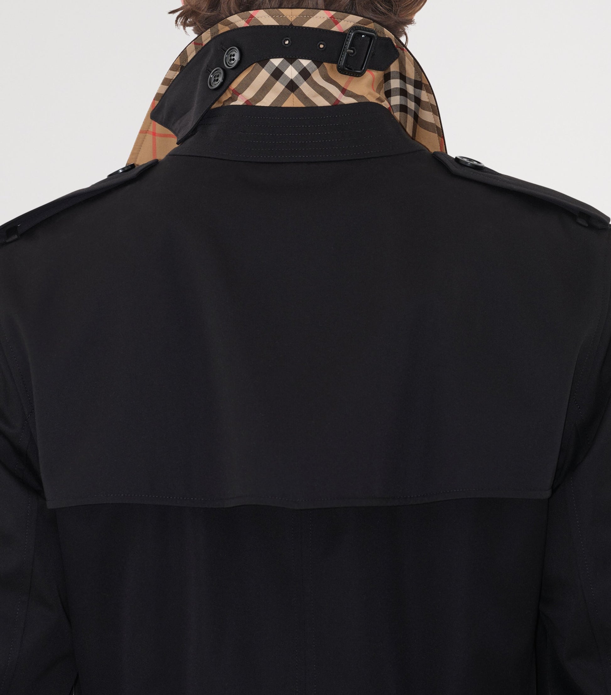 Burberry Black Long Kensington Heritage Trench Coat