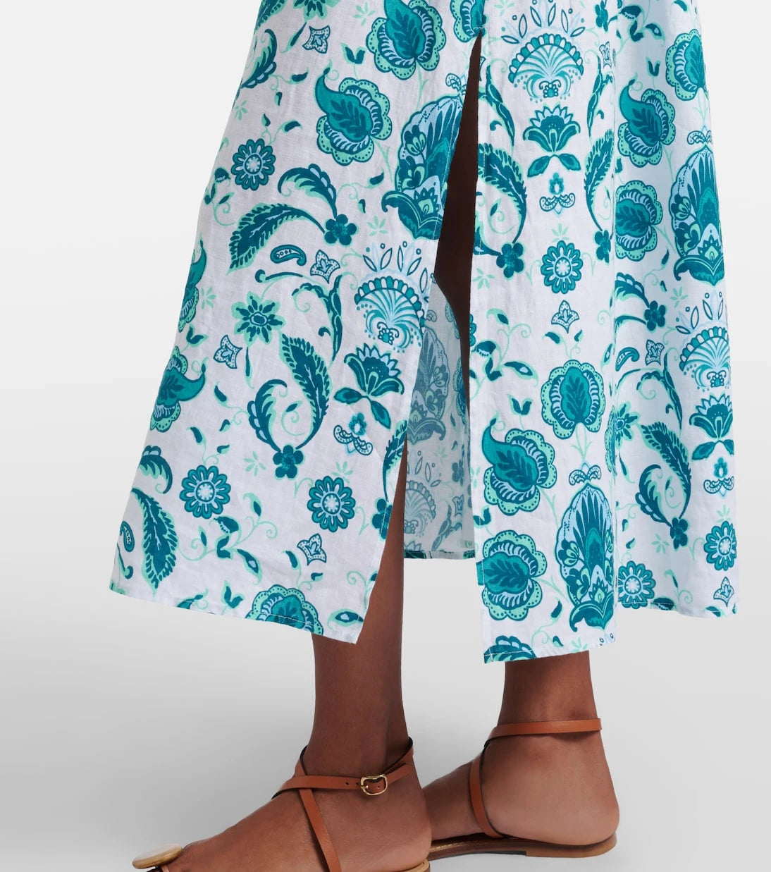 Heidi Klein - Kos paisley shirred linen maxi dress
