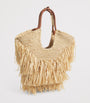 Zimmermann Beige Small Raffia Fringe Tote Bag