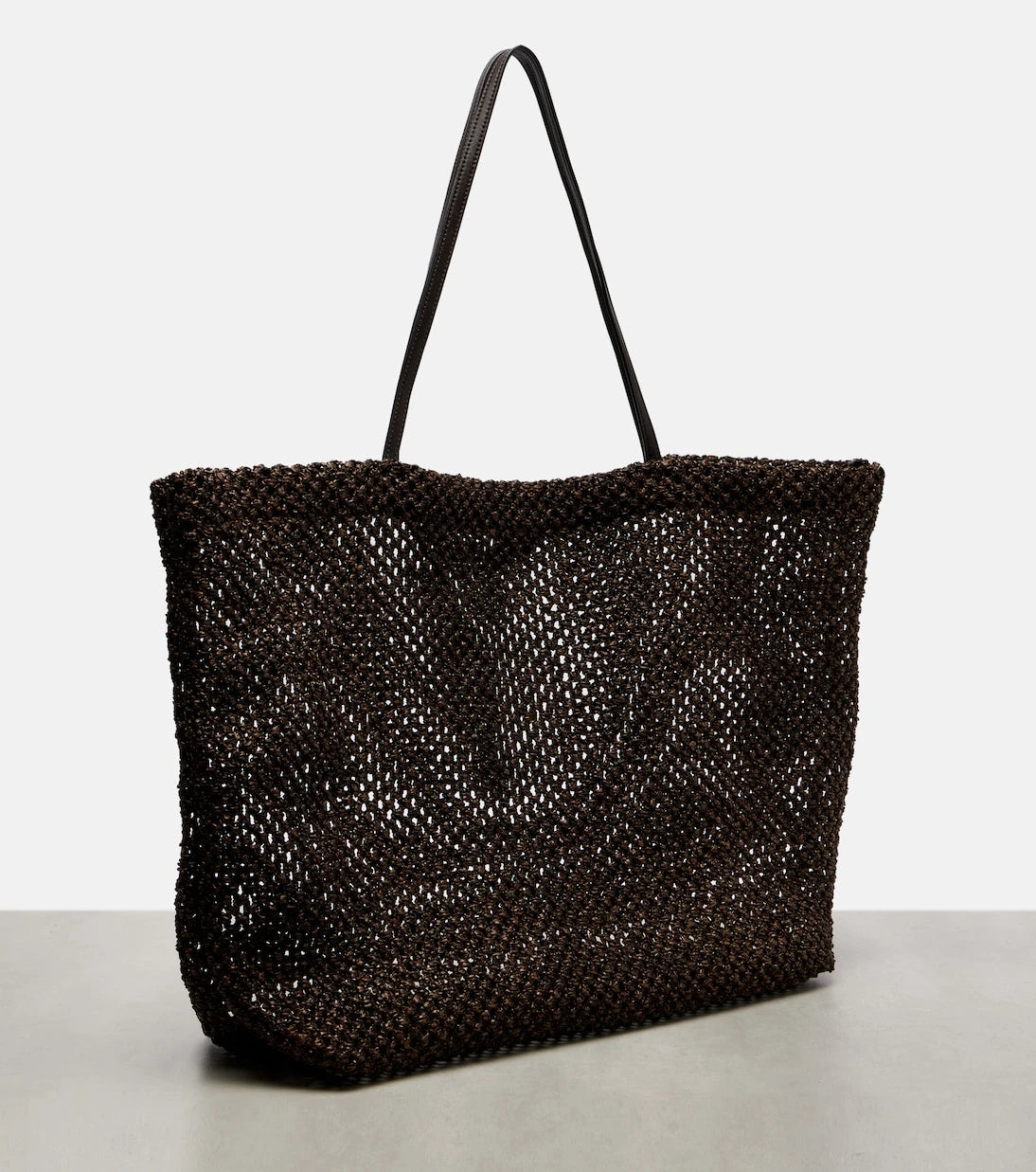 The Row - Barn Medium leather-trimmed mesh tote bag