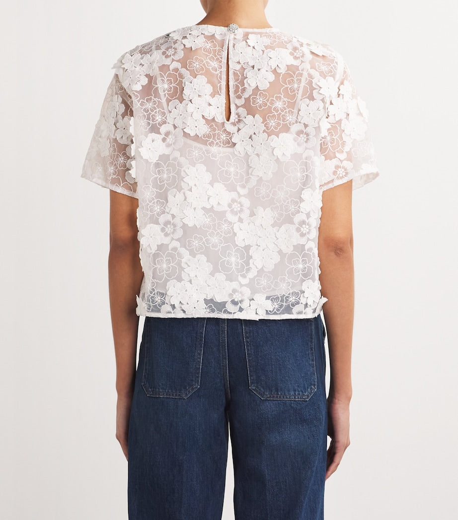 White Floral-Lace Top
