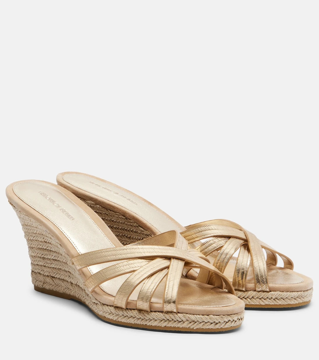 Veronica Beard - Metallic leather espadrille wedges