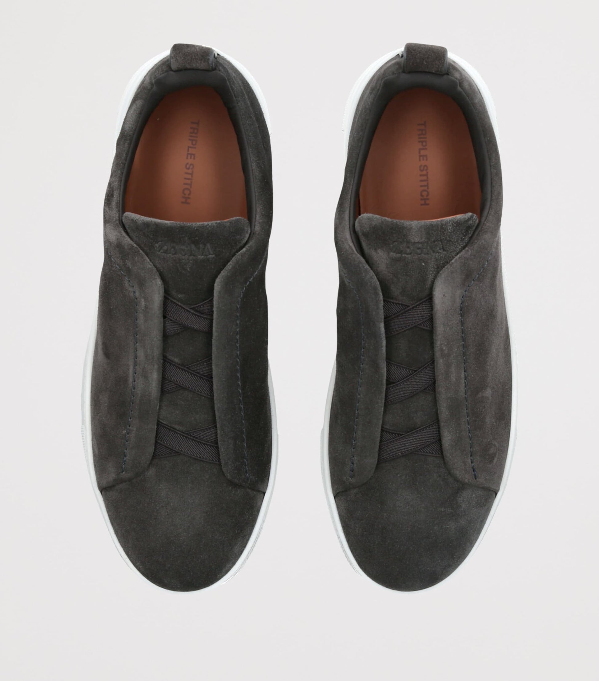 Zegna Suede Triple Stitch Sneakers