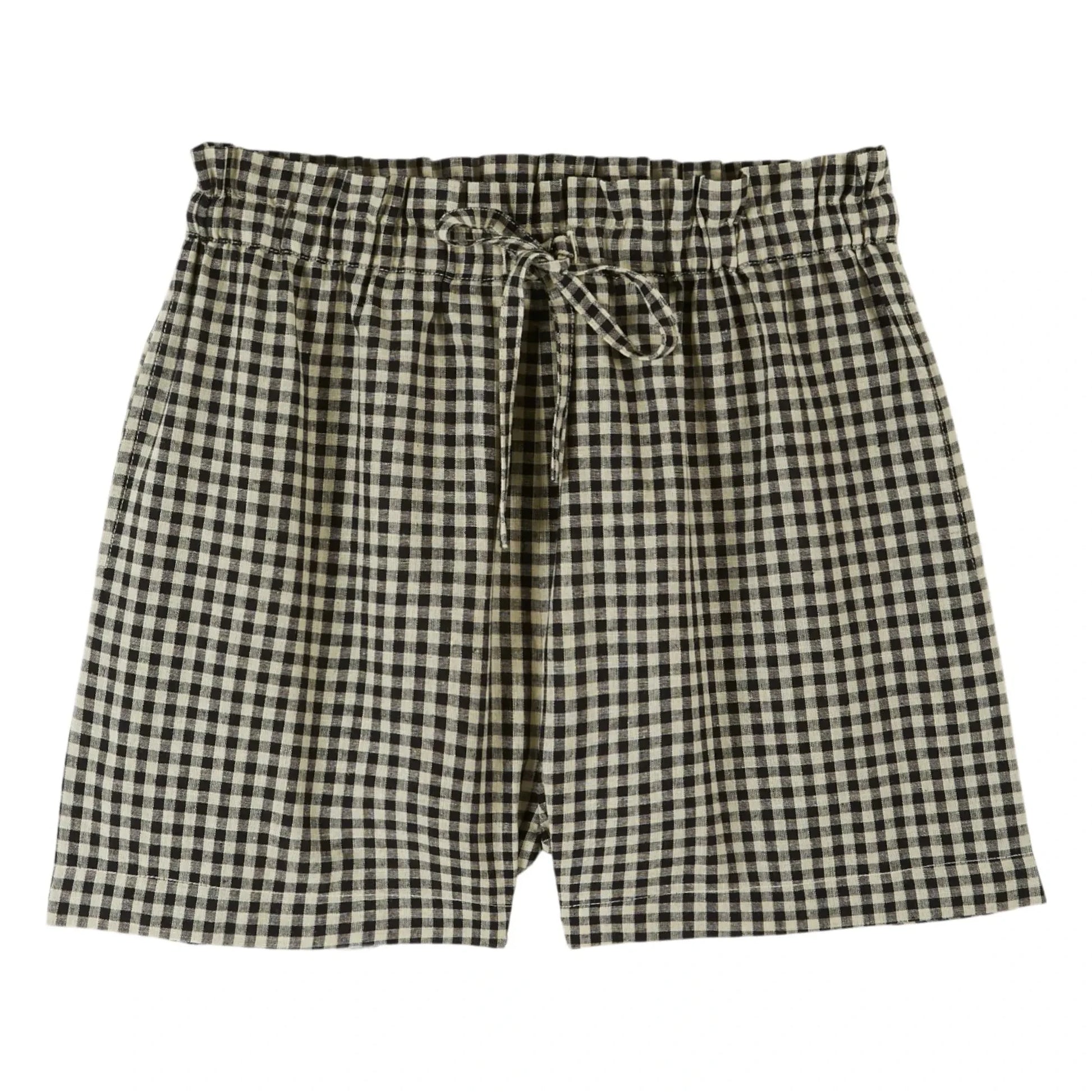 Emile et Ida - Cotton Gingham Shorts | Black