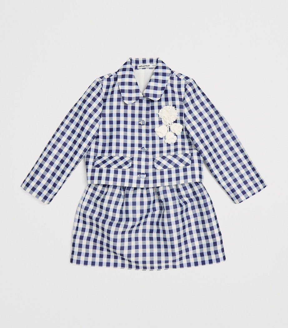 Self-Portrait Kids Taffeta Gingham Skirt (3-12 Years)