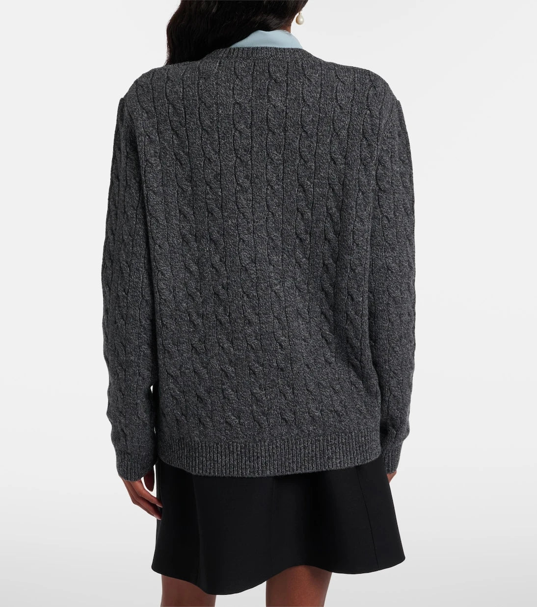 Valentino - Cable-knit virgin wool mouliné sweater